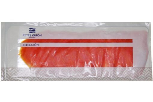 Salmón ahumado precortado Reyes Varón. Plancha de 500g