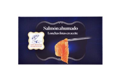 salmó fumat en oli en llauna